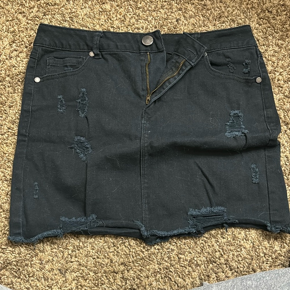 black jean skirt